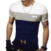 2019 Summer Fashion Men's T Shirt Casual Patchwork Short Sleeve Men T-Shirt Mens Clothing Casual Slim Fit Hip-Hop Top Tees 5XL