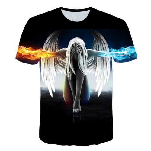 2019 new Big yards New Fashion Brand T-shirt Men/Women Summer 3d Tshirt Print angel T shirt Tops Tee