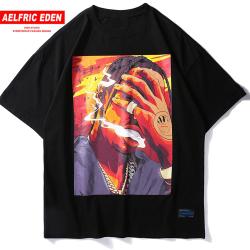 Aelfric Eden Hip Hop Smoking Printed T Shirts 2018 Hip Hop Casual Cotton Tops Tees Men Summer Streetwear Skateboards Tshirt RN02