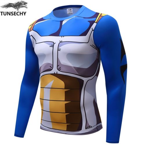 Anime Dragon Ball Z Super Saiyan Vegeta Goku T Shirt Men Dragon ball Costume Cosplay   Fitness under Tee T-Shirts homme