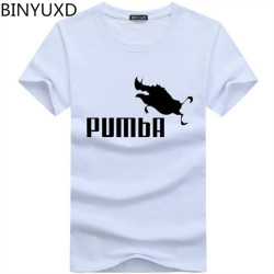 BINYU 2018 funny tee cute t shirts homme Pumba men short sleeves cotton tops cool t shirt summer jersey costume Fashion t-shirt