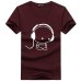 BINYUXD Top Quality T Shirts Fashion  Headset Cartoon Printed Casual T Shirt Men Brand T-shirt Cotton Tee Shirt Plus Size 5XL