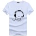 BINYUXD Top Quality T Shirts Fashion  Headset Cartoon Printed Casual T Shirt Men Brand T-shirt Cotton Tee Shirt Plus Size 5XL