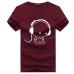 BINYUXD Top Quality T Shirts Fashion  Headset Cartoon Printed Casual T Shirt Men Brand T-shirt Cotton Tee Shirt Plus Size 5XL