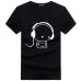 BINYUXD Top Quality T Shirts Fashion  Headset Cartoon Printed Casual T Shirt Men Brand T-shirt Cotton Tee Shirt Plus Size 5XL