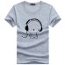 BINYUXD Top Quality T Shirts Fashion  Headset Cartoon Printed Casual T Shirt Men Brand T-shirt Cotton Tee Shirt Plus Size 5XL