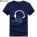 BINYUXD Top Quality T Shirts Fashion  Headset Cartoon Printed Casual T Shirt Men Brand T-shirt Cotton Tee Shirt Plus Size 5XL