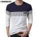 COODRONY T-Shirt Men 2019 Spring Autumn New Long Sleeve O-Neck T Shirt Men Brand Clothing Fashion Patchwork Cotton Tee Tops 7622