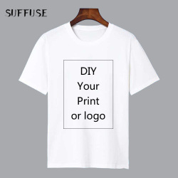 Customized Print T Shirt for Men DIY Your like Photo or Logo White Top Tees T-shirt Men's Size S-3XL Modal Heat Transfer Process