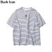 Dark Icon Rose Embroidery Striped Mens T-shirt Short Sleeve 2019 Summer Hi-street Oversized Hip Hop Tshirt Cotton Tee Shirts