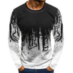 FLYFIREFLY Men Camouflage Printed  Male T Shirt Bottoms Top Tee Male Hiphop Streetwear Long Sleeve Fitness Tshirts Dropshipping