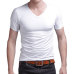 Free Shipping 2019 summer Hot Sale Cotton T shirt men's casual short sleeve V-neck T-shirts black/gray/green/white S-5XL MTS181