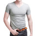 Free Shipping 2019 summer Hot Sale Cotton T shirt men's casual short sleeve V-neck T-shirts black/gray/green/white S-5XL MTS181