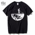 HanHent Funny T shirts Men Summer Fashion Moon Print Tshirt Casual Short Sleeve O-neck T-shirt Cotton Top Tees Dropshipping 2018