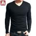 Hot Sale New spring high-elastic cotton t-shirts men's long sleeve v neck tight t shirt free CHINA POST shipping Asia S-XXXXXL