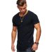 Hot Selling Summer Short Sleeve Men T Shirt Cotton Blended Solid Mens T-shirt Casual Slim Tee Shirt Homme