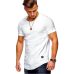 Hot Selling Summer Short Sleeve Men T Shirt Cotton Blended Solid Mens T-shirt Casual Slim Tee Shirt Homme