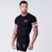 Men Cotton Short sleeve t shirt Fitness Slim Patchwork Black T-shirt Male Brand Gyms Tees Tops Summer Fashion Casual clothing