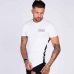 Men Cotton Short sleeve t shirt Fitness Slim Patchwork Black T-shirt Male Brand Gyms Tees Tops Summer Fashion Casual clothing