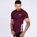 Men Cotton Short sleeve t shirt Fitness Slim Patchwork Black T-shirt Male Brand Gyms Tees Tops Summer Fashion Casual clothing