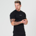 Men Cotton Short sleeve t shirt Fitness Slim Patchwork Black T-shirt Male Brand Gyms Tees Tops Summer Fashion Casual clothing