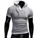 Men's T Shirt 2019 Summer Slim Fitness Hooded Short-Sleeved Tees Male Camisa Masculina Sportswer T-Shirt Slim Tshirt Homme 5XL