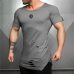 New 2019 Cotton Men's T shirt Vintage Ripped Hole T-shirt Men Fashion Casual Top Tee Men Hip Hop Activewears Fitness Tshirt Male