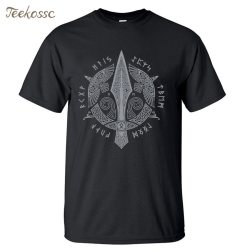 Odin Vikings T Shirt Men Scandinavian Runes Valhalla Tshirt Mens 2018 Summer Tops Tee Cool Streetwear TV Show T-Shirt For Fans