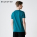 SELECTED Men's Summer 100% Cotton Pure Color Round Neckline Short-sleeved T-shirt S|419201508