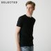 SELECTED Men's Summer 100% Cotton Pure Color Round Neckline Short-sleeved T-shirt S|419201508