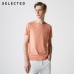 SELECTED Men's Summer 100% Cotton Pure Color Round Neckline Short-sleeved T-shirt S|419201508