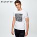 SELECTED  cotton round collar short-sleeved T-shirt C|4182T4593