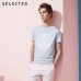 SELECTED  cotton round collar short-sleeved T-shirt C|4182T4593