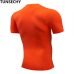 TUNSECHY Fashion pure color T-shirt Men Short Sleeve compression tight Tshirts Shirt S- 4XL Summer Clothes Free transportation