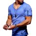 Zipper sleeve slim fit t-shirt men V Neck Raw edge t shirt men camisetas hombre hip hop steetwear tops tee shirt homme t-shirt