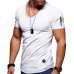 Zipper sleeve slim fit t-shirt men V Neck Raw edge t shirt men camisetas hombre hip hop steetwear tops tee shirt homme t-shirt