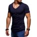 Zipper sleeve slim fit t-shirt men V Neck Raw edge t shirt men camisetas hombre hip hop steetwear tops tee shirt homme t-shirt