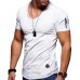 Zipper sleeve slim fit t-shirt men V Neck Raw edge t shirt men camisetas hombre hip hop steetwear tops tee shirt homme t-shirt