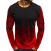 camiseta t-shirt men Men Gradient Color Long-Sleeve Beefy Muscle Basic Solid Blouse Tee Shirt Top Casual t-shirt men Cotton 2019