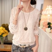 2016 New Summer Ladies White Long Sleeve Chiffon Tops Blouses Women fashion elegant casual shirt 51C