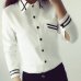 2018 Fashion female elegant bow tie white blouses Chiffon turn down collar shirt Ladies tops school blouse Women