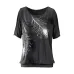 2018 Summer Women Feather Printing Blouses O- neck Strapless Shirts Off Shoulder Short-sleeved Tops Tee Loose Type Plus Size