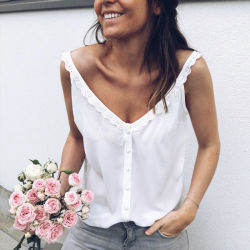 2018 Women Casual Loose Summer Top Lace Sleeveless Blouse Breathable Basic Vest loungewear Solid debardeur femme camisetas mujer