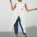 2019 Celmia Women Retro Blouse Asymmetrical Top Summer Sleeveless Button Down Casual Loose Split Long Shirt Plus Size Blusas 5XL