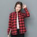 2019 New Brand Women Blouses Long Sleeve Shirts Cotton Red and Black Flannel Plaid Shirt Casual Female Plus Size Blouse Tops