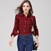 2019 New Brand Women Blouses Long Sleeve Shirts Cotton Red and Black Flannel Plaid Shirt Casual Female Plus Size Blouse Tops