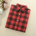 2019 New Brand Women Blouses Long Sleeve Shirts Cotton Red and Black Flannel Plaid Shirt Casual Female Plus Size Blouse Tops