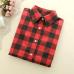 2019 New Brand Women Blouses Long Sleeve Shirts Cotton Red and Black Flannel Plaid Shirt Casual Female Plus Size Blouse Tops