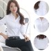 2019 New Fashion Summer Qualities Women's Office Lady Formal Party Long Sleeve Slim Collar Blouse Casual Solid White Shirt Tops