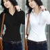 2019 New Fashion Summer Qualities Women's Office Lady Formal Party Long Sleeve Slim Collar Blouse Casual Solid White Shirt Tops